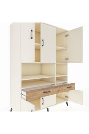 Kronos Dolap 8 Raflı 2 Çekmeceli 6 Kapaklı 132x59x195 Aytaşı-Aytaşı/Çam