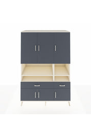 Kronos Dolap 8 Raflı 2 Çekmeceli 6 Kapaklı 132x59x195 Aytaşı-Antrasit/Antrasit