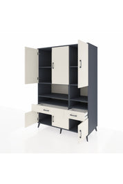 Kronos Dolap 8 Raflı 2 Çekmeceli 6 Kapaklı 132x59x195 Antrasit-Aytaşı/Aytaşı