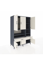 Kronos Dolap 8 Raflı 2 Çekmeceli 6 Kapaklı 132x59x195 Antrasit-Aytaşı/Aytaşı