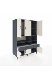 Kronos Dolap 8 Raflı 2 Çekmeceli 6 Kapaklı 132x59x195 Antrasit-Aytaşı/Antrasit