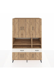 Kronos Dolap 8 Raflı 2 Çekmeceli 6 Kapaklı 132x59x195 Çam-Çam/Aytaşı