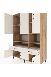 Kronos Dolap 8 Raflı 2 Çekmeceli 6 Kapaklı 132x59x195 Çam-Aytaşı/Aytaşı