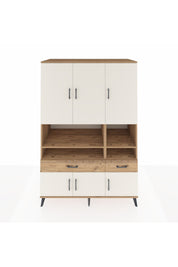 Kronos Dolap 8 Raflı 2 Çekmeceli 6 Kapaklı 132x59x195 Çam-Aytaşı/Çam