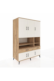 Kronos Dolap 8 Raflı 2 Çekmeceli 6 Kapaklı 132x59x195 Çam-Aytaşı/Çam