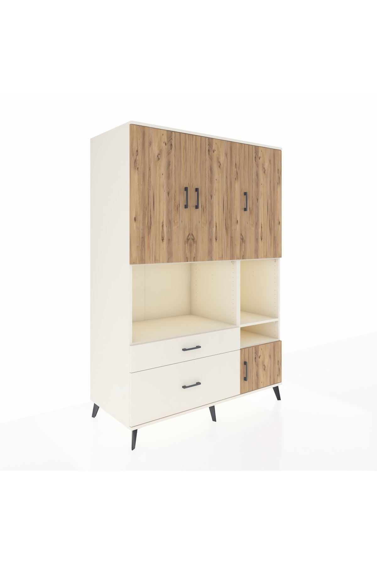 Kronos Dolap 7 Raflı 2 Çekmeceli 4 Kapaklı 132x59x195 Aytaşı-Çam/Aytaşı