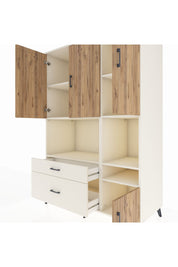Kronos Dolap 7 Raflı 2 Çekmeceli 4 Kapaklı 132x59x195 Aytaşı-Çam/Aytaşı