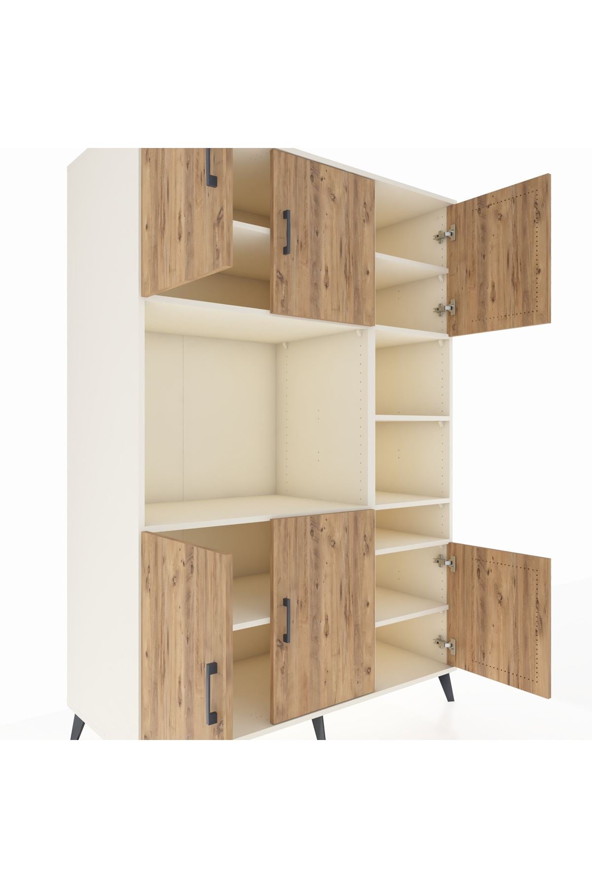 Kronos Dolap 10 Raflı 6 Kapaklı 132x59x195 Aytaşı-Çam/Aytaşı