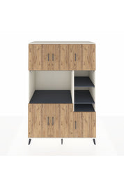 Kronos Dolap 10 Raflı 6 Kapaklı 132x59x195 Aytaşı-Çam/Antrasit