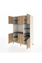 Kronos Dolap 10 Raflı 6 Kapaklı 132x59x195 Aytaşı-Çam/Antrasit