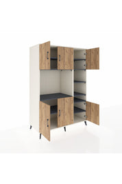 Kronos Dolap 10 Raflı 6 Kapaklı 132x59x195 Aytaşı-Çam/Antrasit