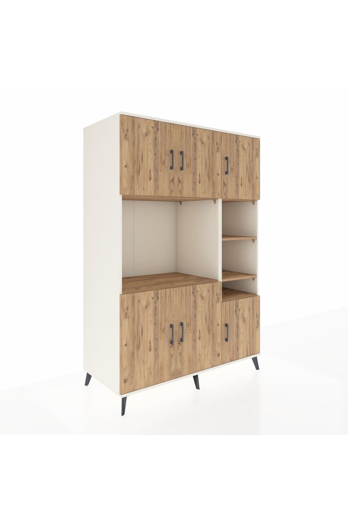 Kronos Dolap 10 Raflı 6 Kapaklı 132x59x195 Aytaşı-Çam/Çam