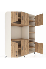 Kronos Dolap 10 Raflı 6 Kapaklı 132x59x195 Aytaşı-Çam/Çam