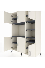 Kronos Dolap 10 Raflı 6 Kapaklı 132x59x195 Aytaşı-Aytaşı/Antrasit