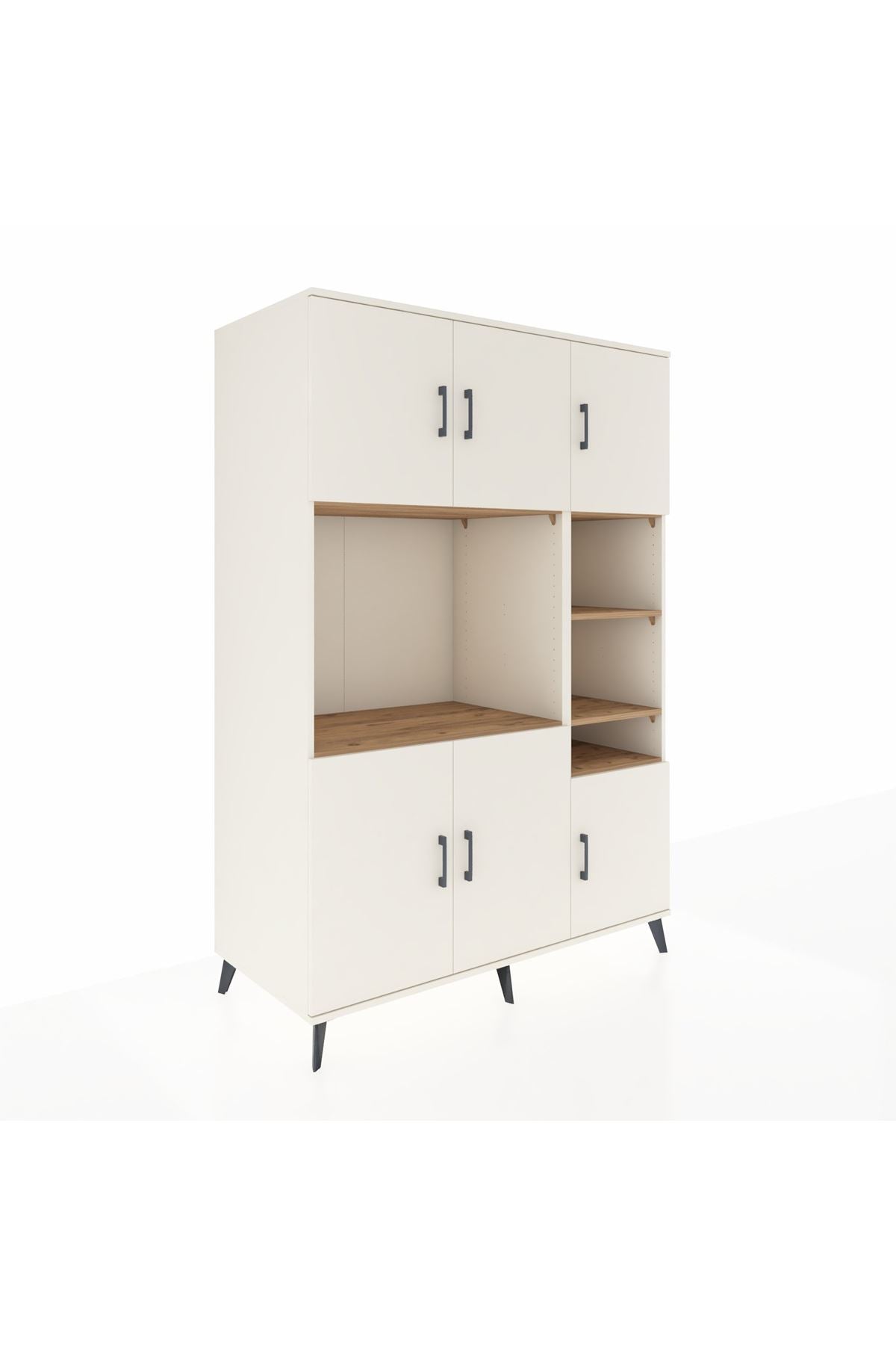 Kronos Dolap 10 Raflı 6 Kapaklı 132x59x195 Aytaşı-Aytaşı/Çam