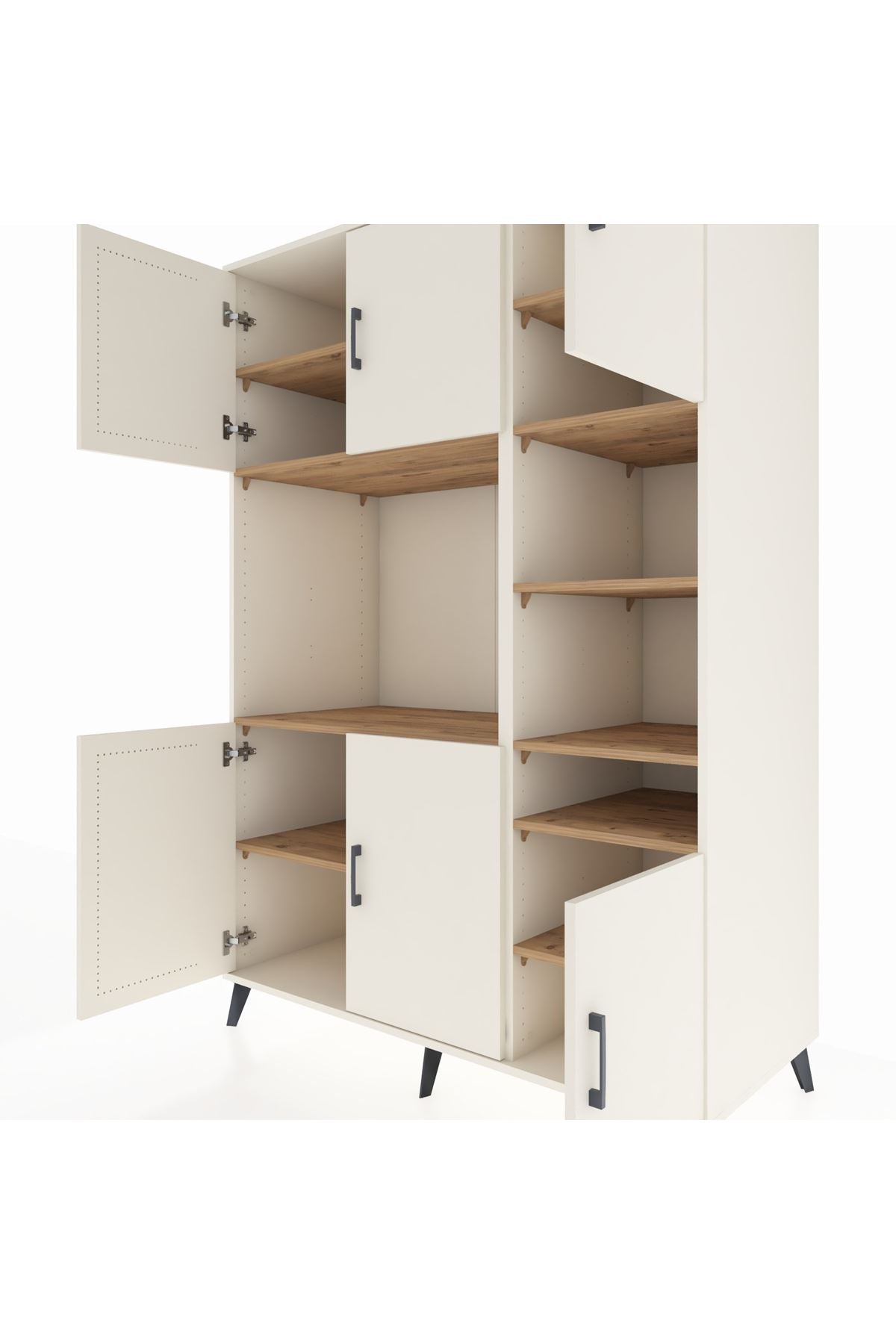 Kronos Dolap 10 Raflı 6 Kapaklı 132x59x195 Aytaşı-Aytaşı/Çam