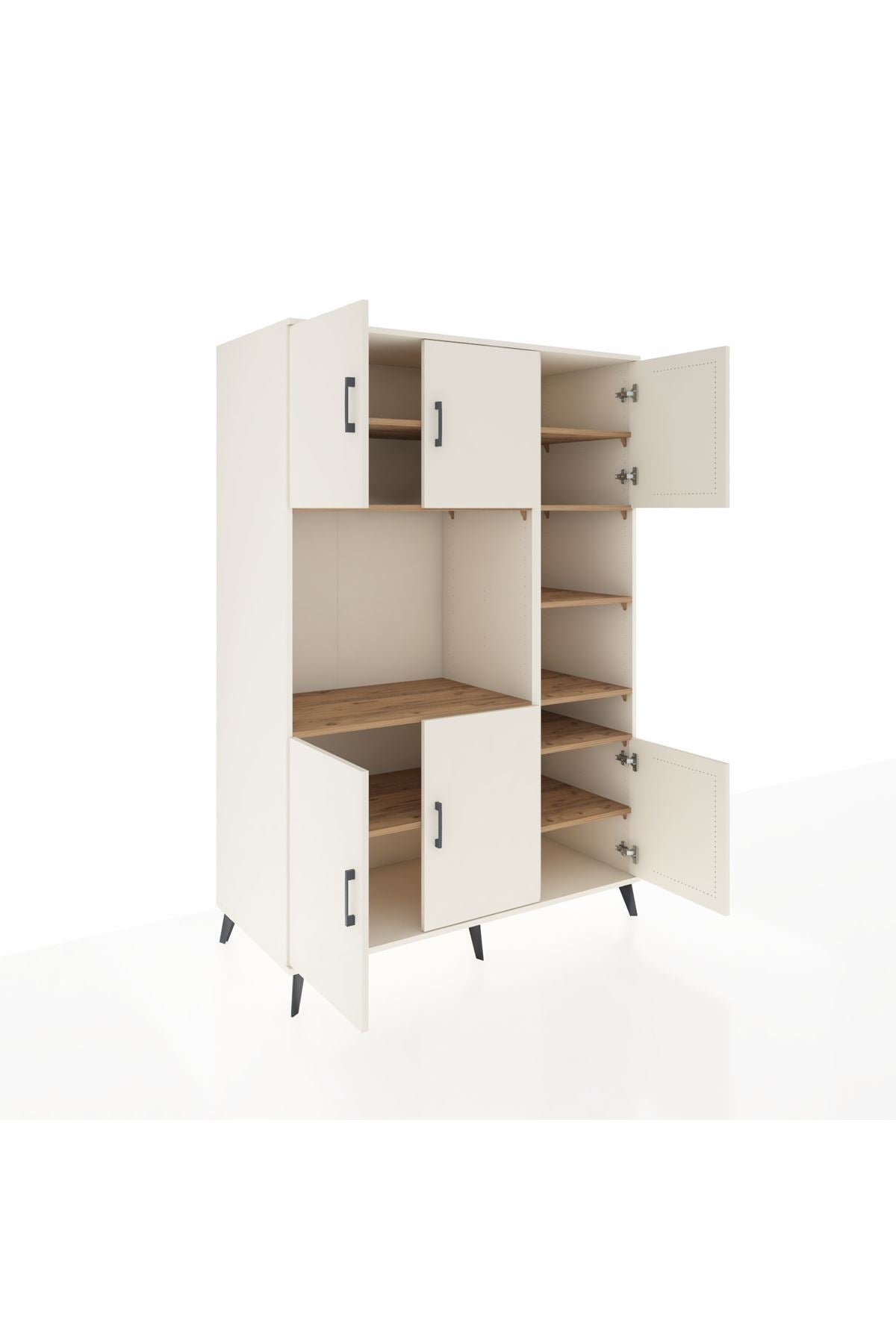 Kronos Dolap 10 Raflı 6 Kapaklı 132x59x195 Aytaşı-Aytaşı/Çam