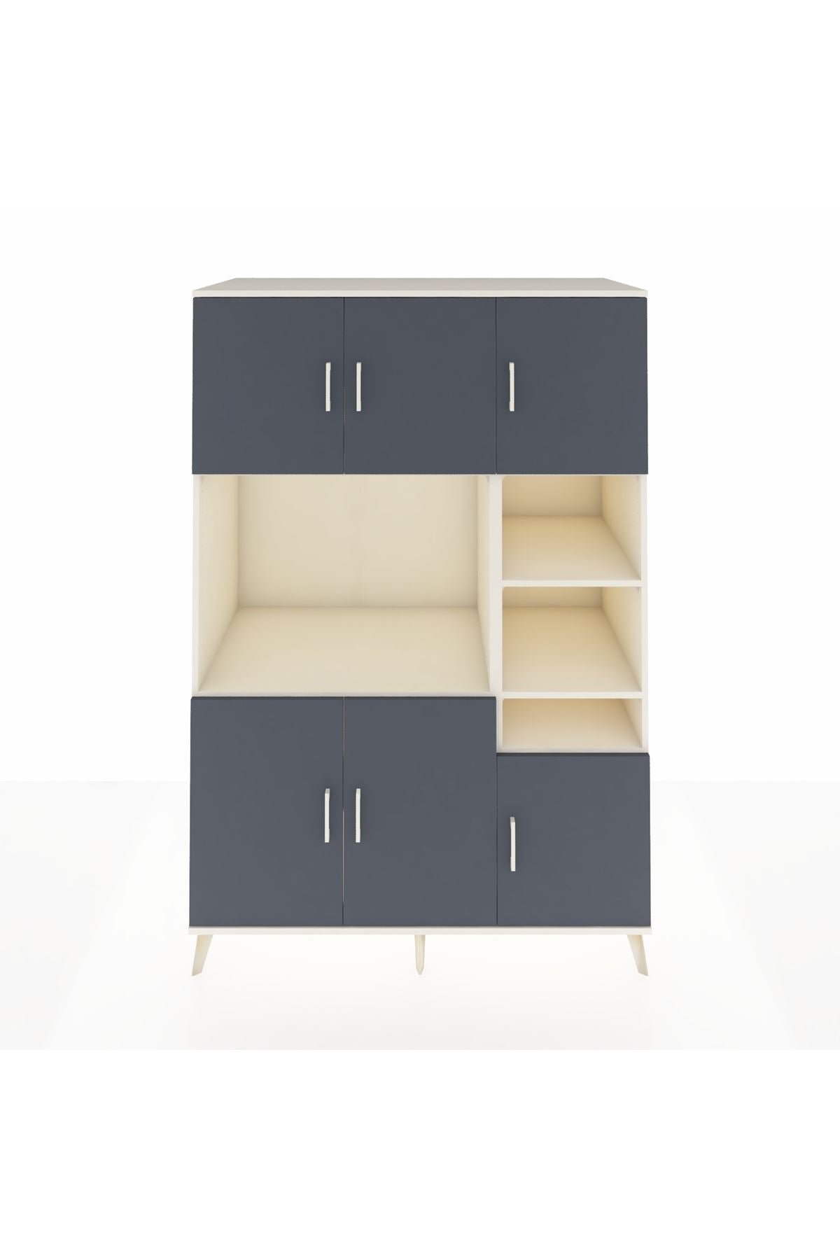 Kronos Dolap 10 Raflı 6 Kapaklı 132x59x195 Aytaşı-Antrasit/Aytaşı