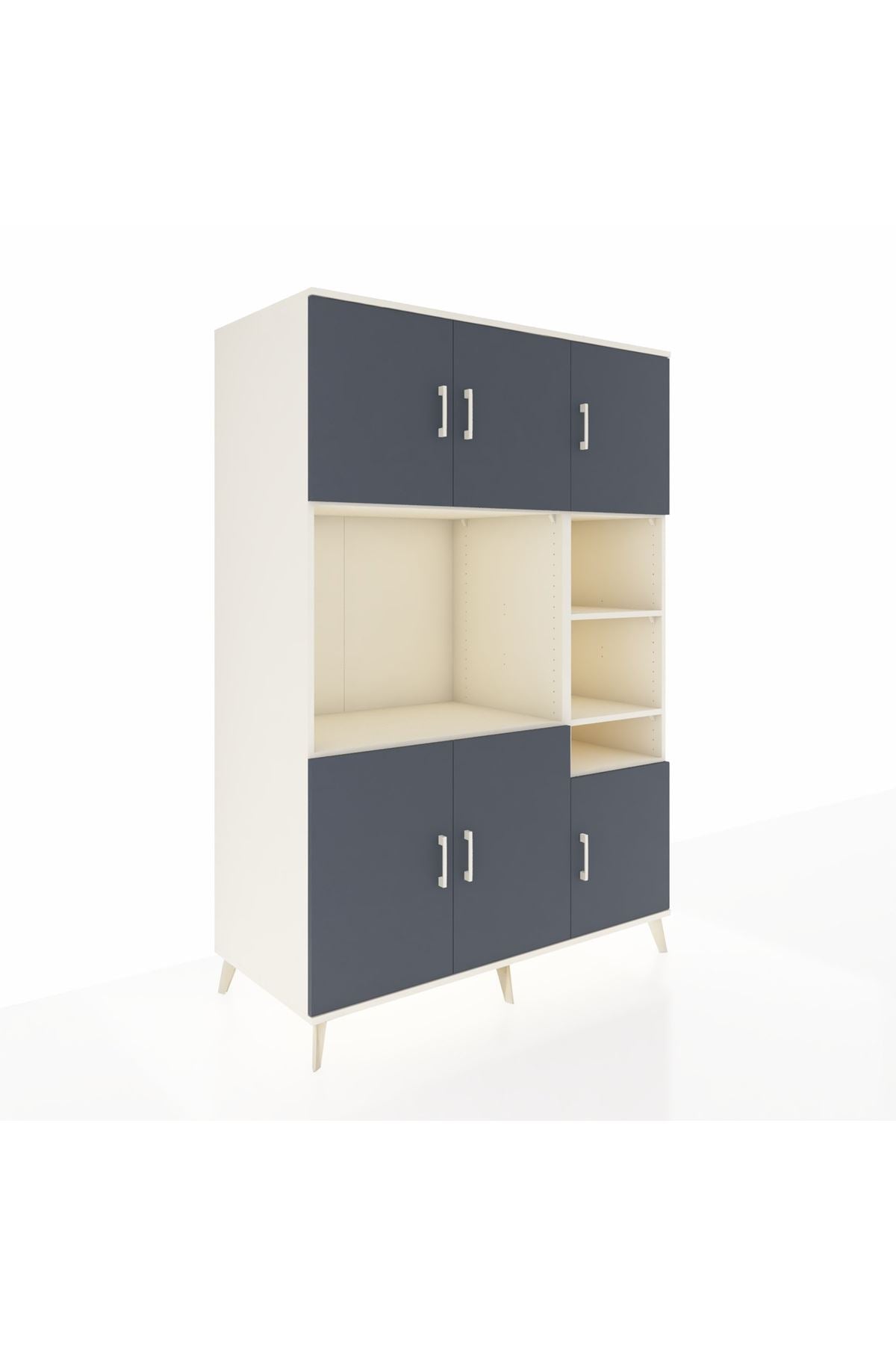 Kronos Dolap 10 Raflı 6 Kapaklı 132x59x195 Aytaşı-Antrasit/Aytaşı