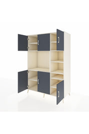 Kronos Dolap 10 Raflı 6 Kapaklı 132x59x195 Aytaşı-Antrasit/Aytaşı