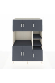 Kronos Dolap 10 Raflı 6 Kapaklı 132x59x195 Aytaşı-Antrasit/Antrasit