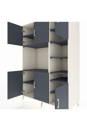 Kronos Dolap 10 Raflı 6 Kapaklı 132x59x195 Aytaşı-Antrasit/Antrasit