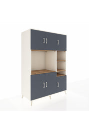 Kronos Dolap 10 Raflı 6 Kapaklı 132x59x195 Aytaşı-Antrasit/Çam