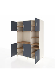 Kronos Dolap 10 Raflı 6 Kapaklı 132x59x195 Aytaşı-Antrasit/Çam