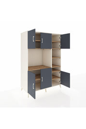 Kronos Dolap 10 Raflı 6 Kapaklı 132x59x195 Aytaşı-Antrasit/Çam