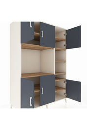 Kronos Dolap 10 Raflı 6 Kapaklı 132x59x195 Aytaşı-Antrasit/Çam