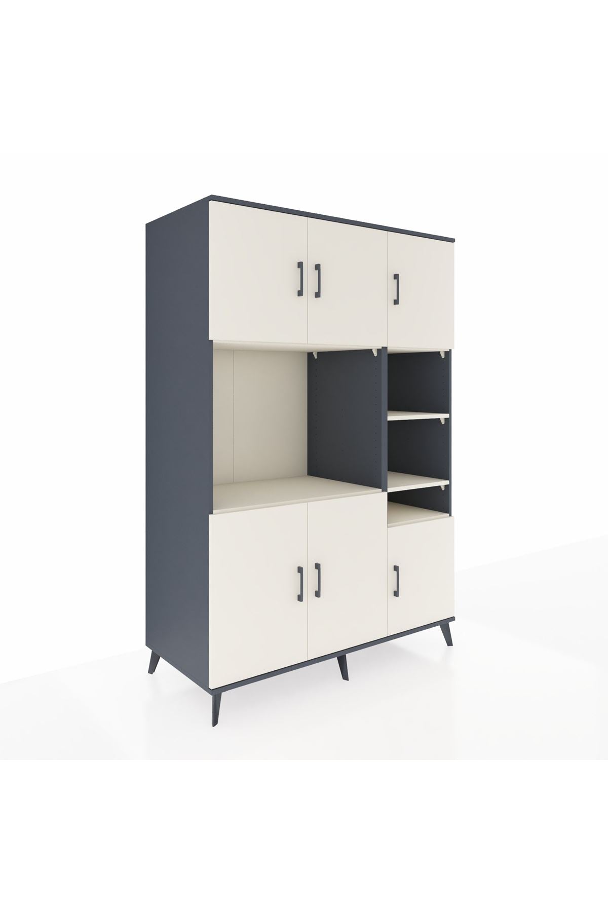 Kronos Dolap 10 Raflı 6 Kapaklı 132x59x195 Antrasit-Aytaşı/Aytaşı