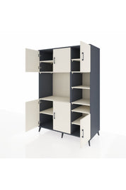 Kronos Dolap 10 Raflı 6 Kapaklı 132x59x195 Antrasit-Aytaşı/Aytaşı