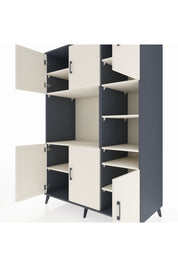 Kronos Dolap 10 Raflı 6 Kapaklı 132x59x195 Antrasit-Aytaşı/Aytaşı