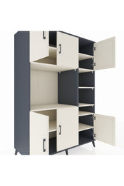 Kronos Dolap 10 Raflı 6 Kapaklı 132x59x195 Antrasit-Aytaşı/Aytaşı