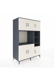 Kronos Dolap 10 Raflı 6 Kapaklı 132x59x195 Antrasit-Aytaşı/Antrasit