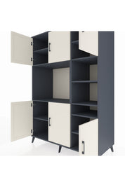 Kronos Dolap 10 Raflı 6 Kapaklı 132x59x195 Antrasit-Aytaşı/Antrasit