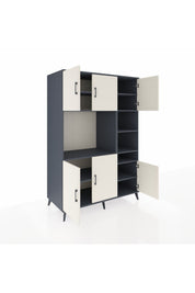 Kronos Dolap 10 Raflı 6 Kapaklı 132x59x195 Antrasit-Aytaşı/Antrasit