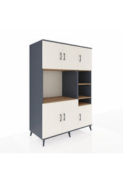 Kronos Dolap 10 Raflı 6 Kapaklı 132x59x195 Antrasit-Aytaşı/Çam