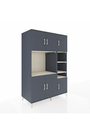 Kronos Dolap 10 Raflı 6 Kapaklı 132x59x195 Antrasit-Antrasit/Aytaşı