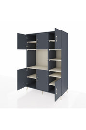 Kronos Dolap 10 Raflı 6 Kapaklı 132x59x195 Antrasit-Antrasit/Aytaşı