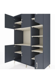 Kronos Dolap 10 Raflı 6 Kapaklı 132x59x195 Antrasit-Antrasit/Aytaşı