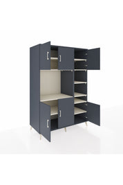 Kronos Dolap 10 Raflı 6 Kapaklı 132x59x195 Antrasit-Antrasit/Aytaşı