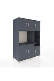 Kronos Dolap 10 Raflı 6 Kapaklı 132x59x195 Antrasit-Antrasit/Antrasit