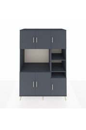 Kronos Dolap 10 Raflı 6 Kapaklı 132x59x195 Antrasit-Antrasit/Antrasit