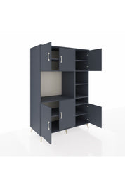 Kronos Dolap 10 Raflı 6 Kapaklı 132x59x195 Antrasit-Antrasit/Antrasit