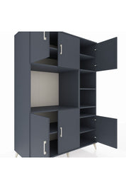 Kronos Dolap 10 Raflı 6 Kapaklı 132x59x195 Antrasit-Antrasit/Antrasit