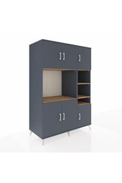 Kronos Dolap 10 Raflı 6 Kapaklı 132x59x195 Antrasit-Antrasit/Çam