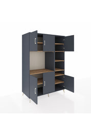 Kronos Dolap 10 Raflı 6 Kapaklı 132x59x195 Antrasit-Antrasit/Çam