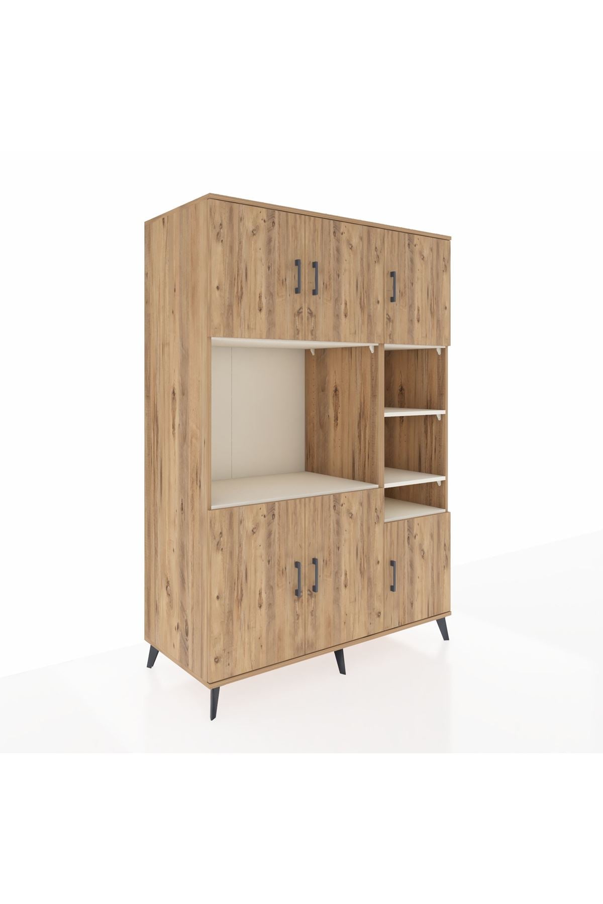 Kronos Dolap 10 Raflı 6 Kapaklı 132x59x195 Çam-Çam/Aytaşı