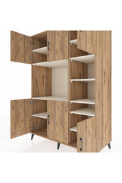 Kronos Dolap 10 Raflı 6 Kapaklı 132x59x195 Çam-Çam/Aytaşı